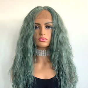 Very Pretty 26” Pearl Green Premium Synthetic Fiber Lace Front Wig